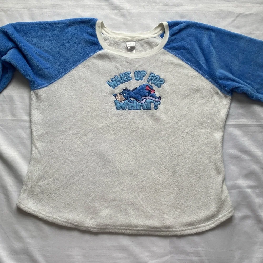 Disney Eeyore Sleepwear Pajama Top Soft Fleece Lounge Wear Women’s XL 16/18 - Picture 5 of 10